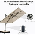 thumbnail image 2 of Grand Patio 10x13 ft Outdoor Cantilever Umbrella with Acrylic Fabric & Base & Cover for Poolside, Deck, Backyard, Black Pole, 2 of 8