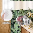 thumbnail image 2 of No Hook Shower Curtain with Built-in Rings - Tropical Botanical Washable Waterproof Fabric Bathroom Curtains for Hotel,Rentals, 72 X 72 Inch Long , Elephants Palm Leaves Floral Green Gray, 2 of 9