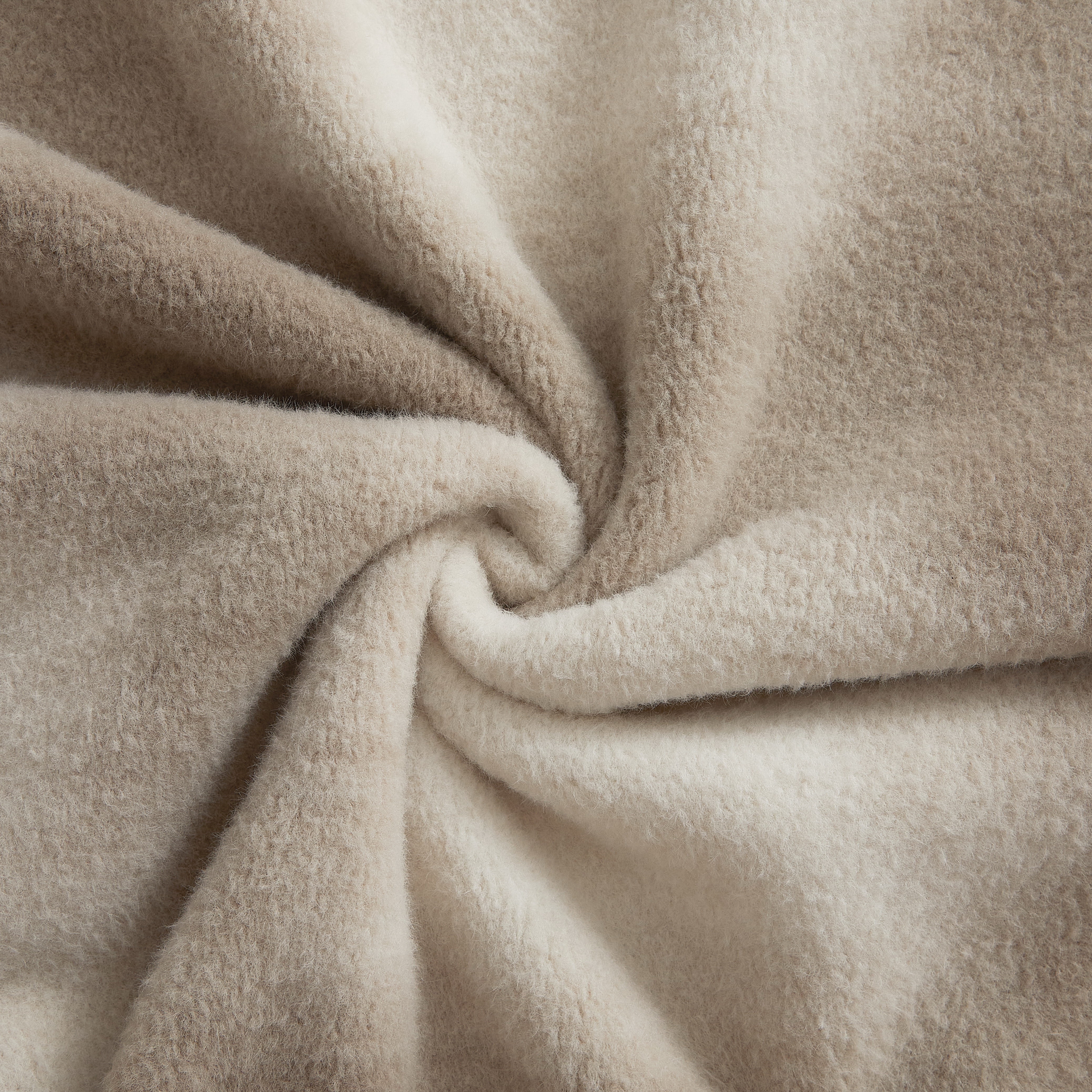 Dearfoams Reversible Faux Wool Oversized Couch Throw Blanket, Beige, 50 x 70 in