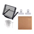 thumbnail image 1 of Voxware Ensemble de Planche à Macramé Support Décoratif avec Épingles à T Grilles Double Face Outils de Bricolage Accessoires Matériel Réutilisable Présentoir Multifonctionnel Adapté pour Fabrication de Bijoux Support Noir, 1 of 8