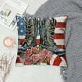 thumbnail image 2 of PHYHOO July Decorations Pillow Covers Star and Stripe Freedom Boot Floral Flag Throw Pillow Covers Patriotic Pillows Independence Memorial Day Decor Cushion Case, 2 of 5