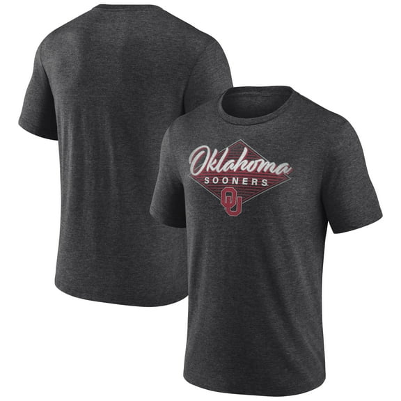 Men's Charcoal Oklahoma Sooners Diamond Script Tri-Blend T-Shirt