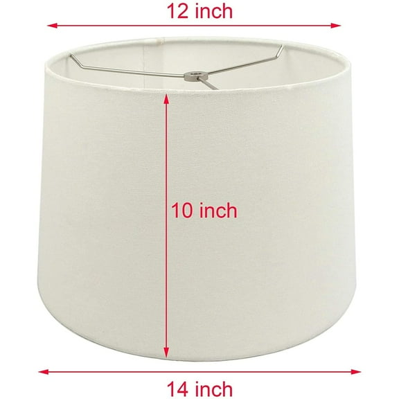 Mestar White Fabric Hardback Drum Lampshade (Spider) 12x14x10