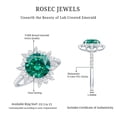 thumbnail image 5 of Rosec Jewels Certified Lab Grown Emerald Cocktail Ring with Halo - 2 Carat - AAAA Grade - Emerald Moissanite Ring for Women, 925 Sterling Silver, US 4.00, 5 of 8