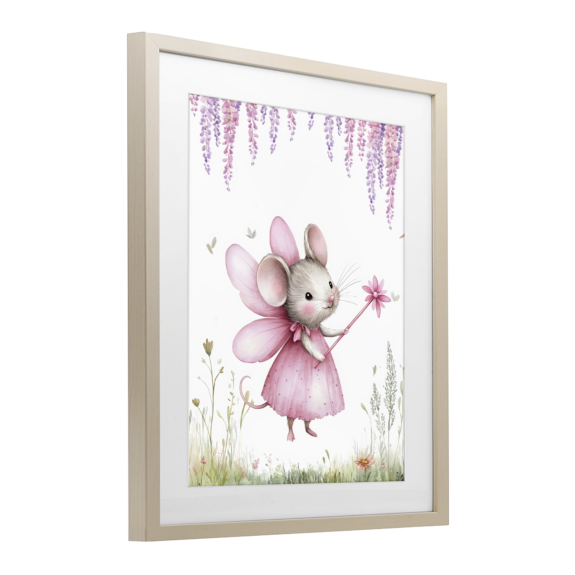 Stupell Industries Woodland Mouse Forest Fairy Birch Framed Print Under Glass, design by LSR Design Studio