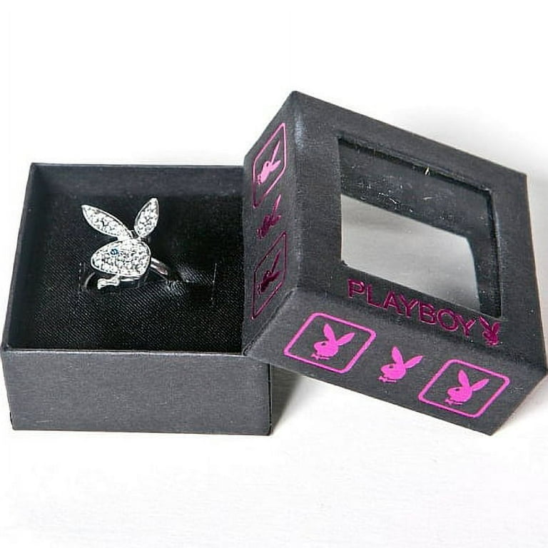 【値下げ交渉不可】BWL ×PLAYBOY LOGO RING Playboy Bunny Ring, Silver Plated Adjustable Size, Swarovski