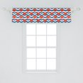 thumbnail image 2 of Ambesonne Hearts Window Valance, Chevron Style Motifs and Love Valentine's Day Theme in Grunge Design, Curtain Valance for Kitchen Bedroom Decor with Rod Pocket, 54" X 12", Vermilion Blue and White, 2 of 3