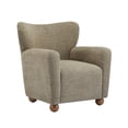 thumbnail image 2 of Christopher Knight Home Wingback Chair, Boucle Upholstered Accent Chair with Solid Wood Legs, Light Brown, 2 of 9
