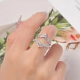 thumbnail image 3 of Gaspara Womens Sterling Silver Ring Enhancer Round Cut Real Moissanite Infinity Wrap Guard Ring, 3 of 5