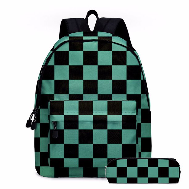 Demon Killer 2022 nueva mochila Kamado Tanjirou Agatsuma Zenitsu mochila de animación de dibujos animados Kamado Nezuko bolsa de viaje de 2 piezas hola suerte unisex
