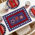 thumbnail image 6 of Uuiauoio Retro Stars Stripes Patriotic Placemats, Memorial Day Independence Day Table Mats for Holiday Party Kitchen Dining Room Decoration, 6 of 6