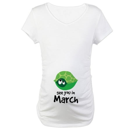 

CafePress - Turtle Pregnancy Due In March Maternity T Shirt - Cotton Maternity T-shirt Cute & Funny Pregnancy Tee