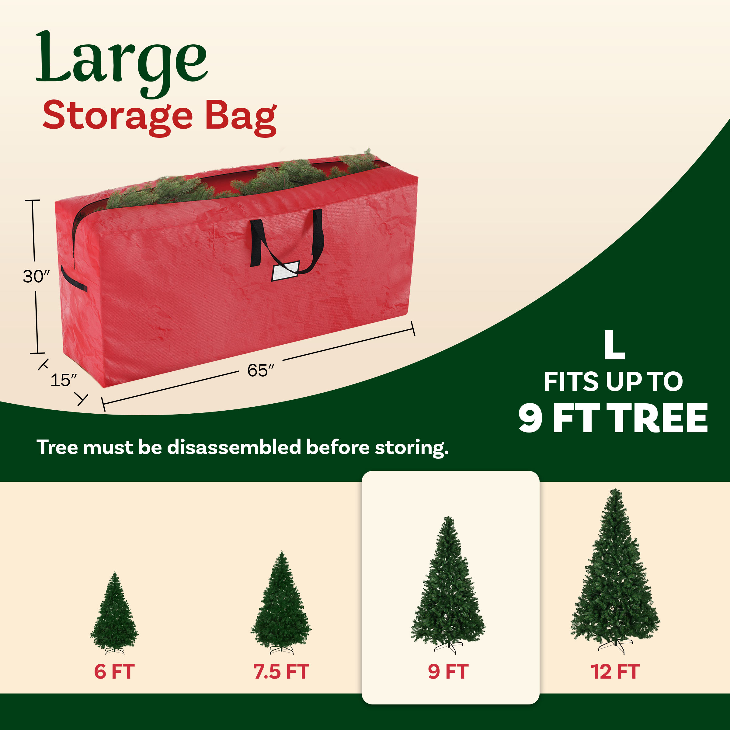 Elf Stor Premium Red Christmas Tree Storage Bag 9ft photo 2