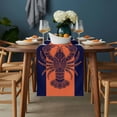 thumbnail image 2 of Lobster Navy Blue Table Runner - 120 Inch Long, Kitchen Dining Table Runner Dresser Scarves, Boho Tropical Orange Stripe Summer Farmhouse Decor for Coffee Tables Wedding Party Banquet, 2 of 8