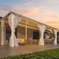 thumbnail image 5 of AECOJOY 20'x10' Outdoor Lean to Gazebo Pergola with Curtains and Netting, 10x20 Large Wall-Mounted Hardtop Gazebo Shelter Pergolas and Gazebos Clearance with Patio Roof, White, 5 of 7