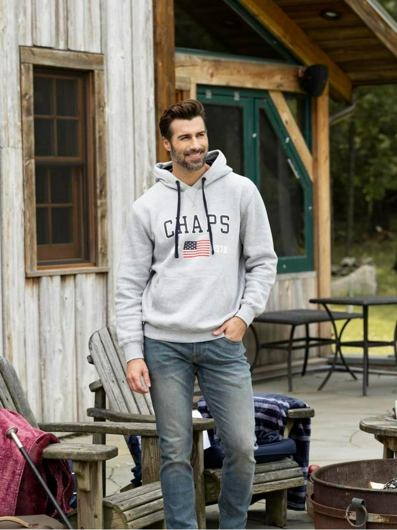 Chaps Men's Everyday Fleece Logo Pullover Hoodie- Sizes XS up to