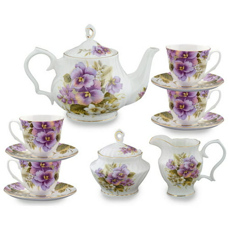 Grace's Tea Ware 11 pièces en porcelaine Pansy à thé
