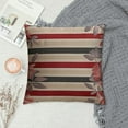 thumbnail image 2 of ONETECH  Decorative Classic Retro Stripe Throw Pillow Cover Wite Hidden Zipper Soft Modern Farmhouse Cushion Case for Sofa Bedroom Car Red Brown Mixed, 2 of 5