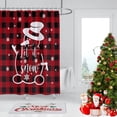 thumbnail image 1 of JOOCAR Christmas Shower Curtain, Red and Black Buffalo Plaid Snowman Let It Snow Christmas Shower Curtain for Home Bathroom Waterproof Festive Decoration, 1 of 5