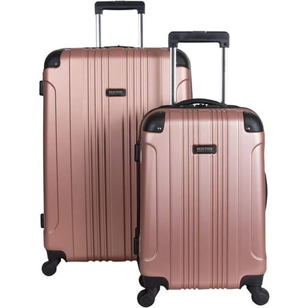Kenneth Cole Reaction Out Of Bounds Luggage Collection Lightweight Durable Hardside 4-Wheel Spinner Travel Suitcase Bags, Rose Gold, 2-Piece Set (20" & 28")