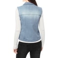 thumbnail image 3 of INSPIRE CHIC Gilet Veste Sans Manches en Denim Délavé à Boutons pour Femme avec Poches TP Bleu Ciel, 3 of 6