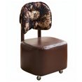 thumbnail image 1 of Chaise Coiffeuse Vintage avec Dossier Floral et Roues à 360° - Brun, 1 of 5