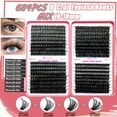 thumbnail image 2 of Kit de extensiones de pestañas DNSGOOR DIY, 684 unidades, pestañas rizadas de 10 a 18 mm en D, 2 of 9