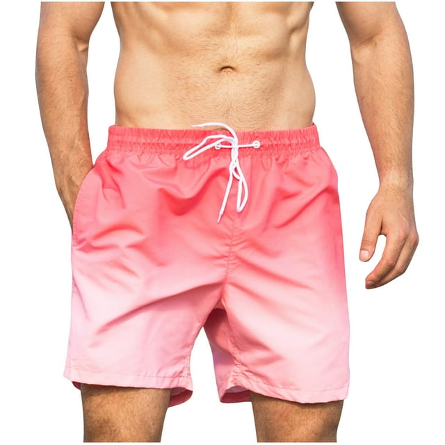 FAIWAD Mens Swim Shorts with Pockets Mesh Lined Quick Dry Board Shorts Elastic Waist Drawstring Summer Beach Shorts