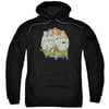 VOLTRON/GROUP-ADULT PULL-OVER HOODIE-BLACK-2X