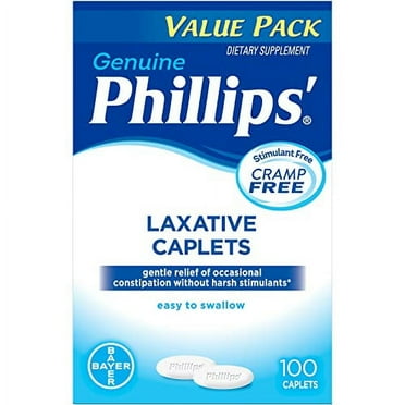 Phillips' Laxative Magnesium Caplets, 100 count, Stimulant & Cramp Free Constipation Relief
