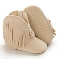 thumbnail image 5 of Yindaity Baby Girls Cowboy Tassel Boots Side Zipper Moccasins Soft Bottom Non-Slip Toddler Shoe White,0-6 Months, 5 of 6