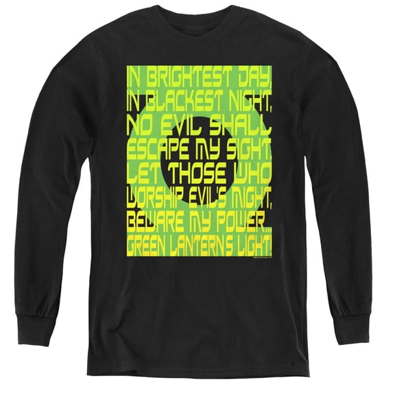Green Lantern - Green Lantern Oath - Youth Long Sleeve Shirt - X-Large