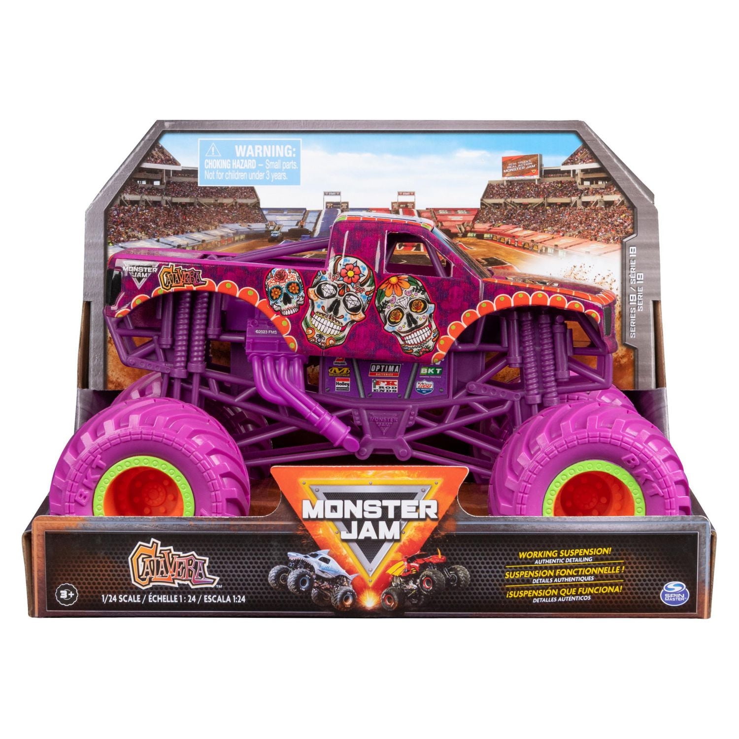 Monster Jam, Official Calavera Monster Truck, Collector Die-Cast Vehicle, 1:24 Scale, Kids Toys for Boys and Girls Ages 3 and up