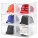 thumbnail image 1 of Caja organizadora de sombreros, apilable, transparente, para gorras de béisbol con puerta magnética, para guardar gorras, almacenamiento transparente para sombreros con puerta magnética, 1 of 4