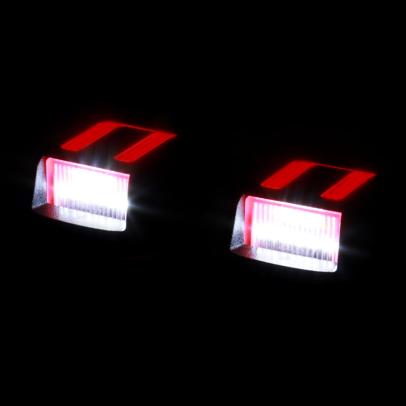 AJP Distributors White & Red SMD LED Bumper License Plate Lights Tag Lamps Set Compatible/Replacement For Nissan Titan Frontier Armada Xterra Equator 05 06 07 08 09 10 11 12 13 14 15 16 17 18 19 20 21