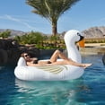 thumbnail image 4 of GoFloats Giant Inflatable Swan Pool Float - Includes Drink Float, White, 4 of 5