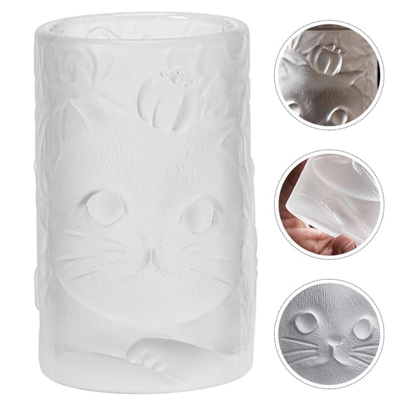 LEXSOMEO Transparent Glass Cocktail Cup with Cat Pattern, Wine Glass, Tea Drinking Glass, Beverage Glassware