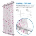 thumbnail image 3 of Pink Leaf Door Curtains for Door Window, French Sidelight Front Back Door Curtains With Tieback, Modern Botanical Foliage Plant Country Flower Kitchen Rod Pocket Drapes Panel, 54"x72", 3 of 5