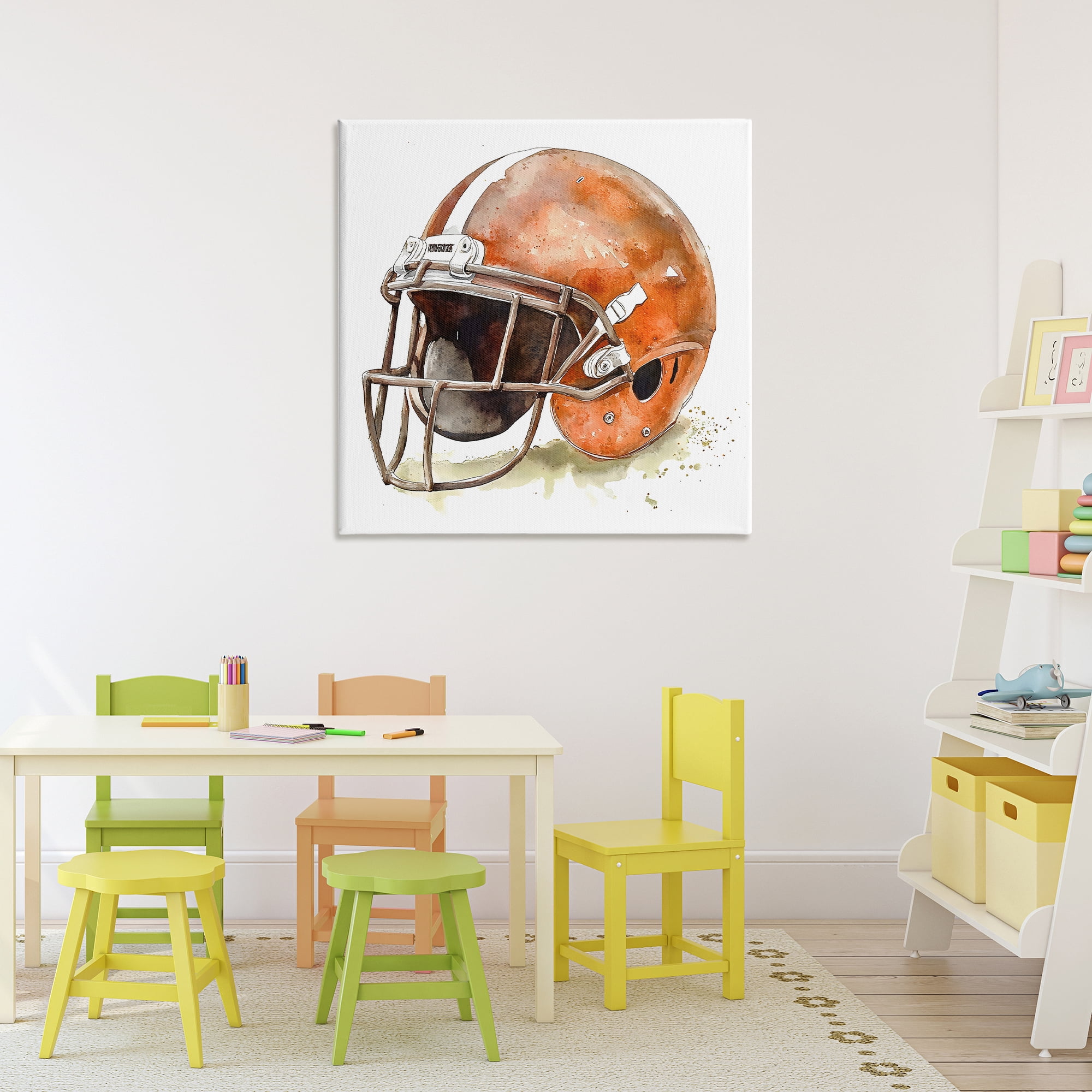 Stupell Industries Red Football Helmet Canvas Wall Art, design by Creative Studio