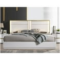 thumbnail image 3 of Best Master Havana Poplar Wood Cali King Platform Bed in White with Gold Trim, 3 of 4