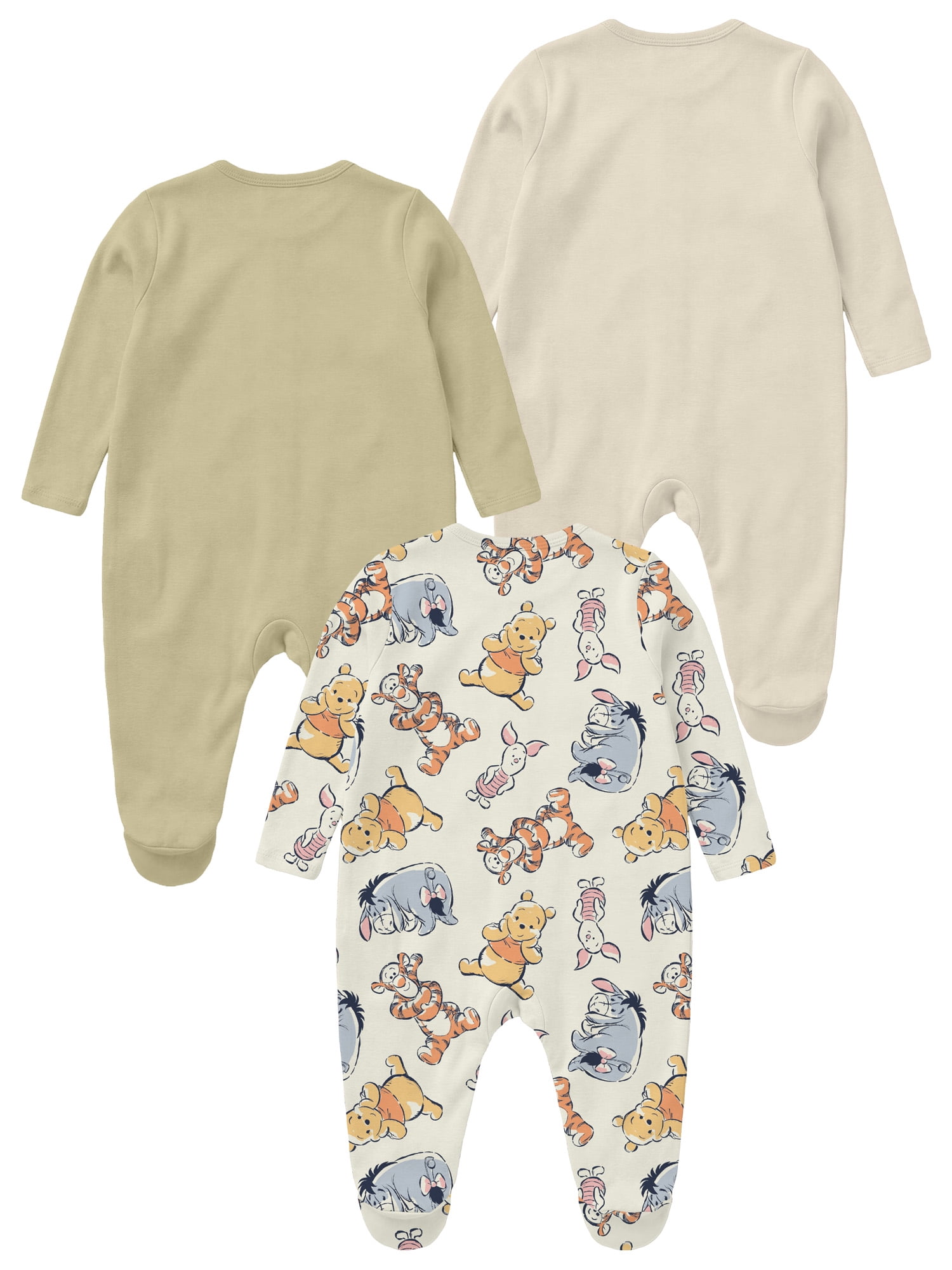 Winnie The Pooh Baby Boys 3 Pack Sleep n’ Play Coverall, Sizes Newborn-9M