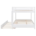 thumbnail image 6 of EUROCO Queen over Queen Size Bunk Bed with Trundle for Kids Teens Adults, White, 6 of 12