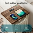 thumbnail image 4 of Linsy Home Nightstand for Bedroom with Charging Station, Farmhouse End Tables for Living Room with Drawer, Beige, 4 of 7