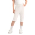 thumbnail image 2 of TIREOW Girls Capri Leggings High Waisted Candy Colored Mid Length Sports Tights Workout Yoga Pants Kids Solid Color Leggings, 2 of 5