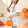 thumbnail image 6 of HAOTAGS Girls Halloween Outfit Sets,Print Short Sleeve Crewneck T-Shirt & Elastic Waist Shorts Set White Size 3T, 6 of 9