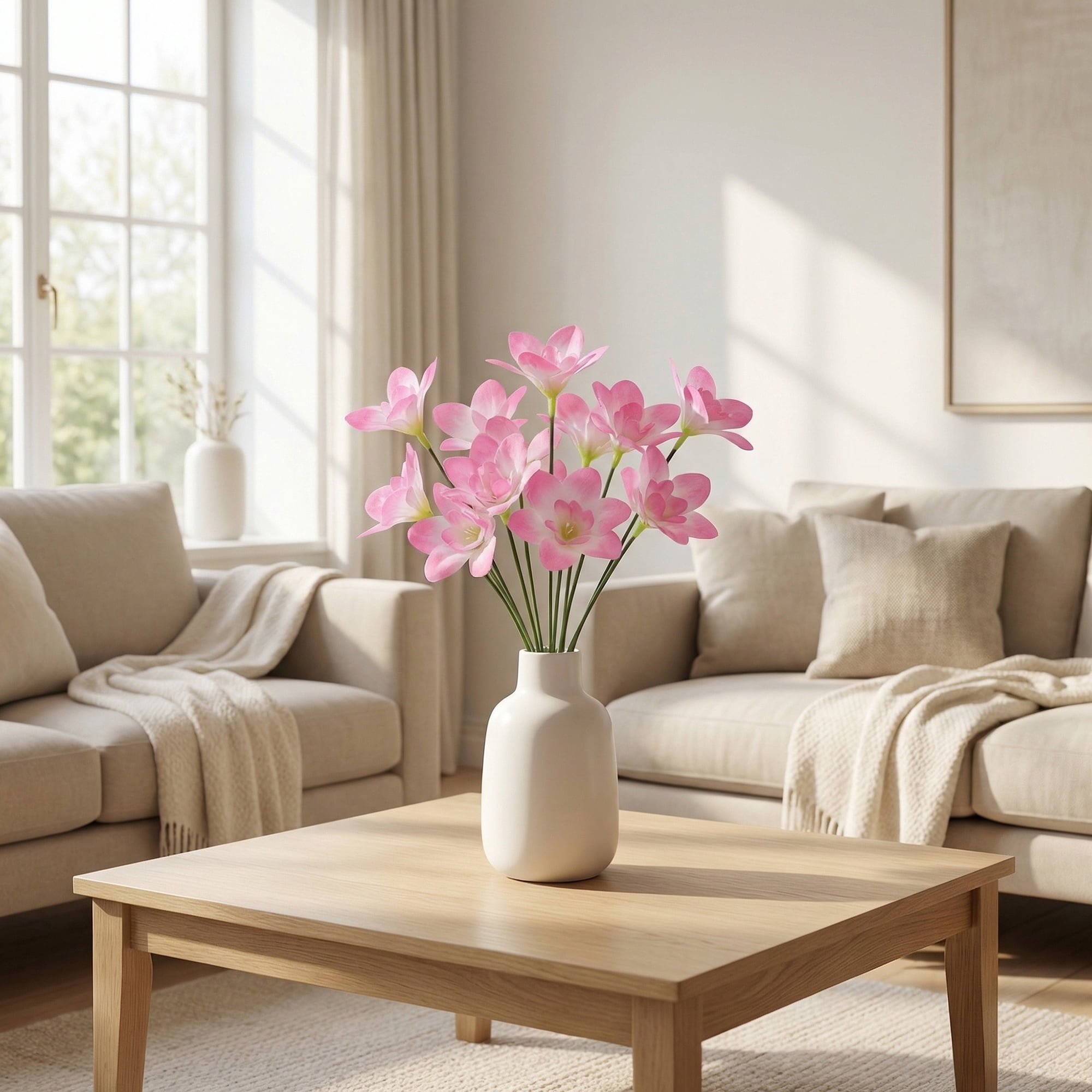 Unique Bargains Artificial Orchid Flowers Detachable HeadsSilk Phalaenopsis Pink 5.9 in