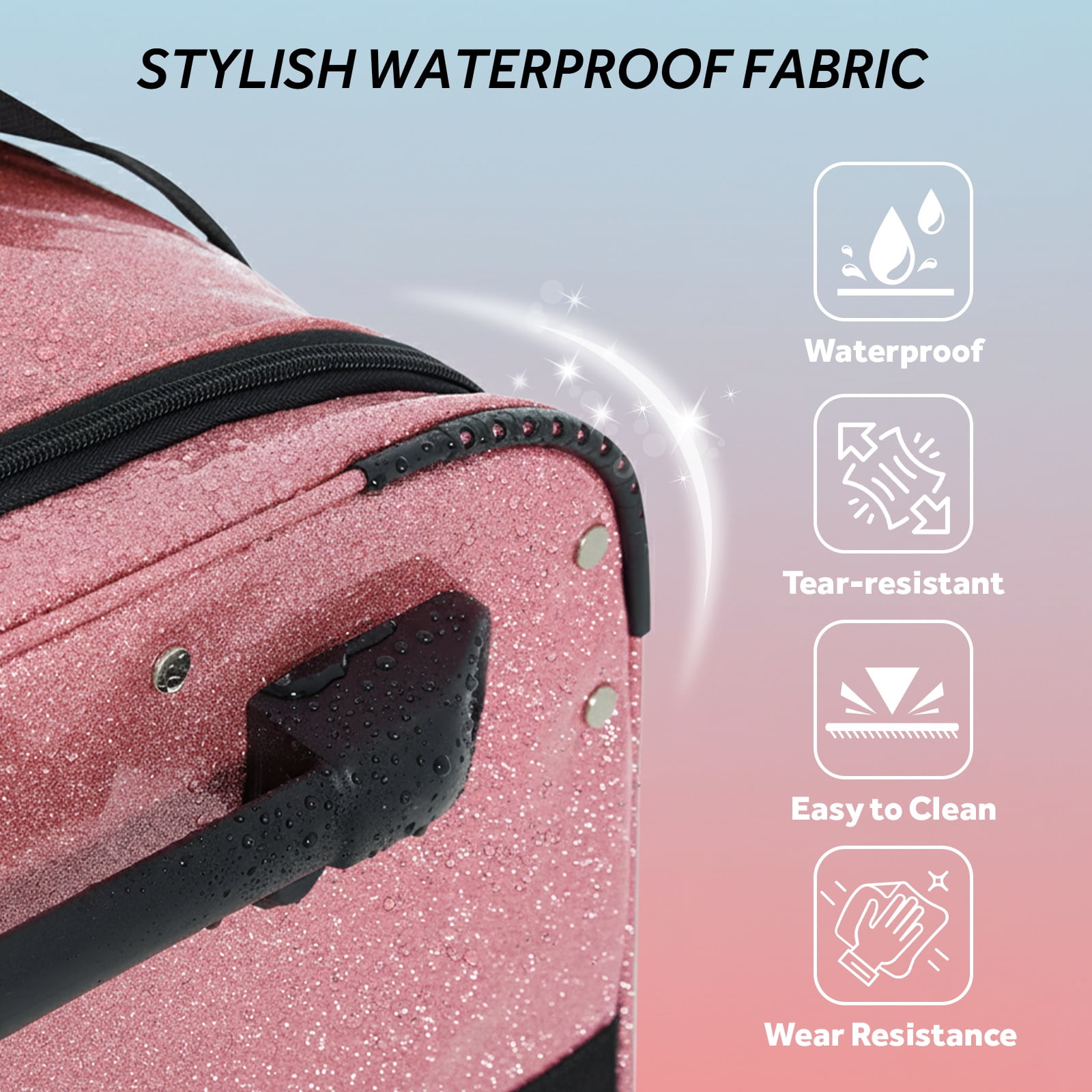Fegat Dance Bag with Garment Rack-23"Glittering Rolling Competition Dance Travel Duffel Bag Lightweight Dance Bags for Cheerleader Dancers Athletes