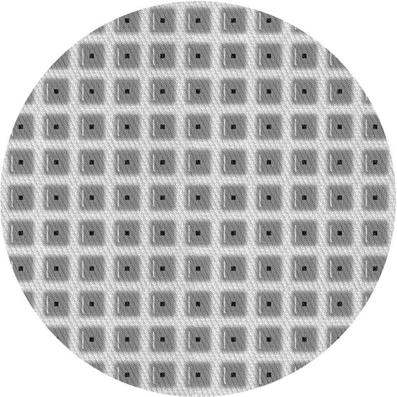 Ahgly Company Machine Washable Indoor Round Transitional Gray Area Rugs, 5' Round