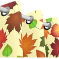 thumbnail image 3 of Coolnut Window Curtain Panels Autumn Colorful Leaves Grommet Top Room Darkening Thermal Insulated Blackout Window Treatment Drapes 2 Panels W55 x L84 In, 3 of 6