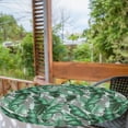 thumbnail image 2 of Ambesonne Leaves Nature Print Fitted Round Tablecloth, Tropical Jungle, 40"- 44" Diameter, Sea Green and Dimgray, 2 of 5